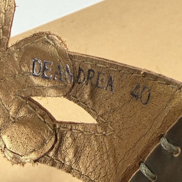 Spring Step L'Artiste Deandrea Leather Floral Wedge Sandals Womens 9 EU 40 Brown - Picture 5 of 11